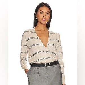 Heartloom Simona Top with Blue Stripes, Medium